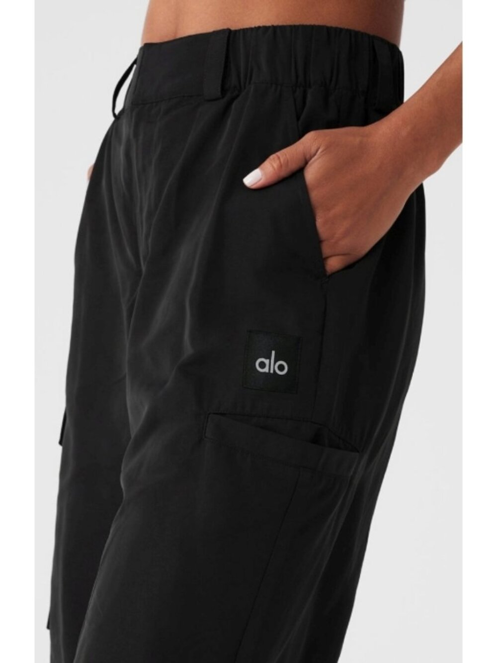 Alo High-Waist Break Line Joggers Black Hi-Rise Waisted Hiking Outdoor Traveling - Picture 4 of 9